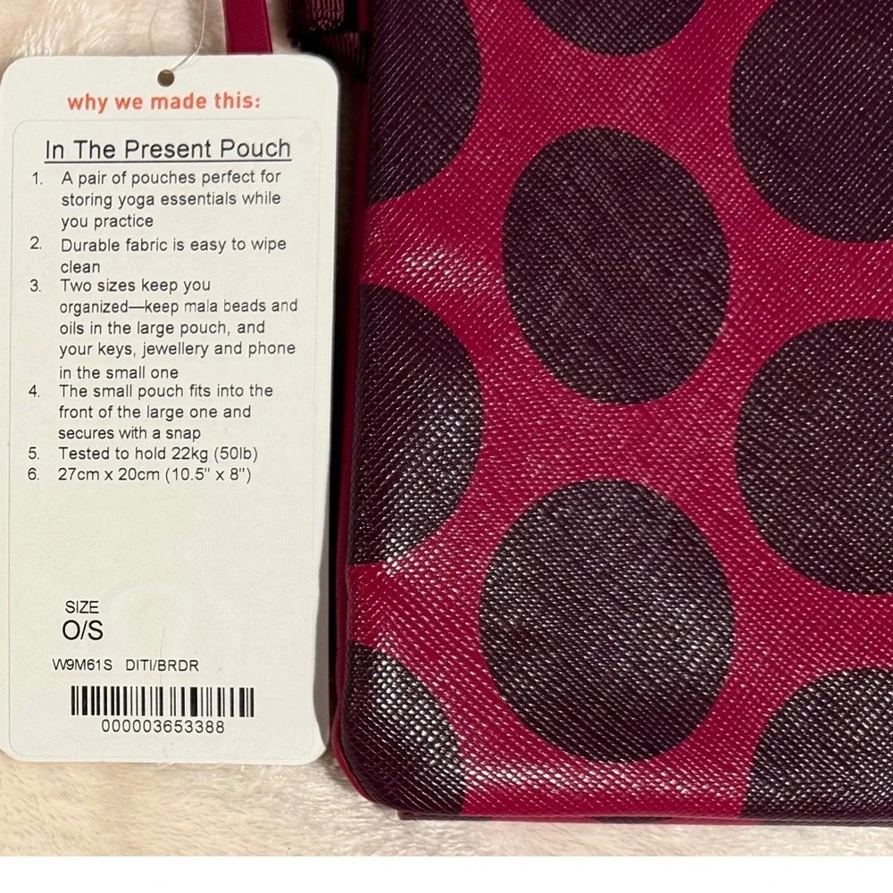Lululemon In The Present Pouch Deep Ruby Bordeaux Drama Polka Dot W9M61S NWT